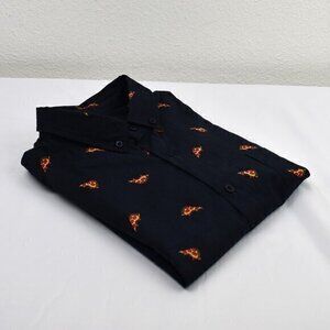 Molokai Surf Co. button-down Shirt w/ Pizza‎ Slices Size Large Gently Used